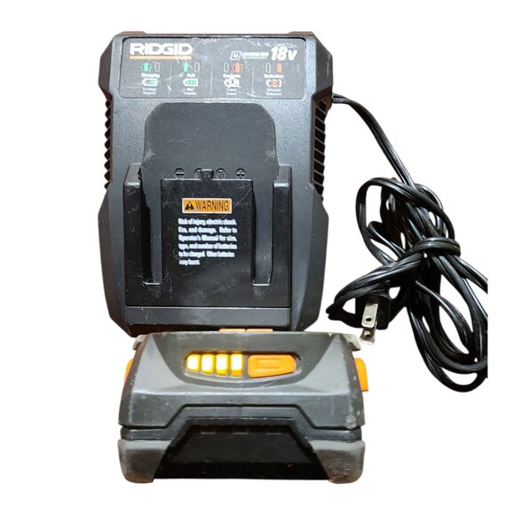 Ridgid Battery Charger R86092 With 18V Lithium R840085 2.0 Ah Battery Tested - Picture 2 of 5